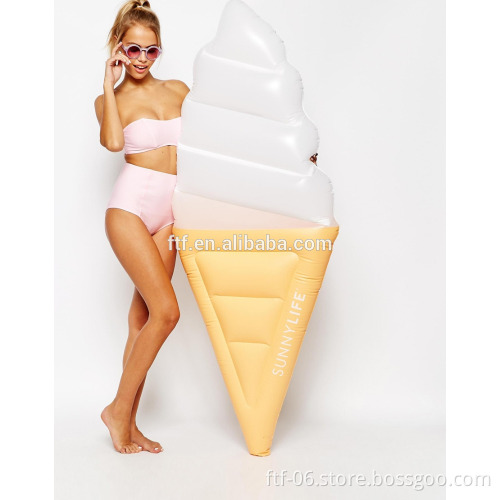 white ice cream inflatable floating row,ice cream air mattress,ice cream floating mat